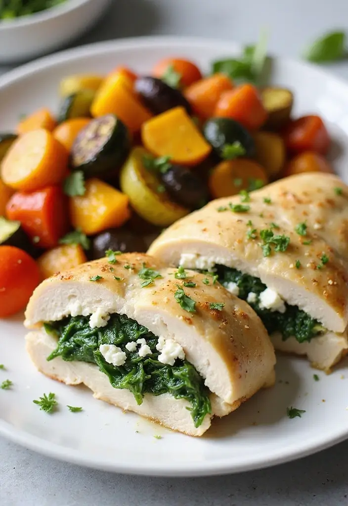 27 Healthy Stuffed Chicken Breast Recipes That Feel Fancy but Easy 2 27 Healthy Stuffed Chicken Breast Recipes That Feel Fancy but Easy - 1. Spinach and Feta Stuffed Chicken