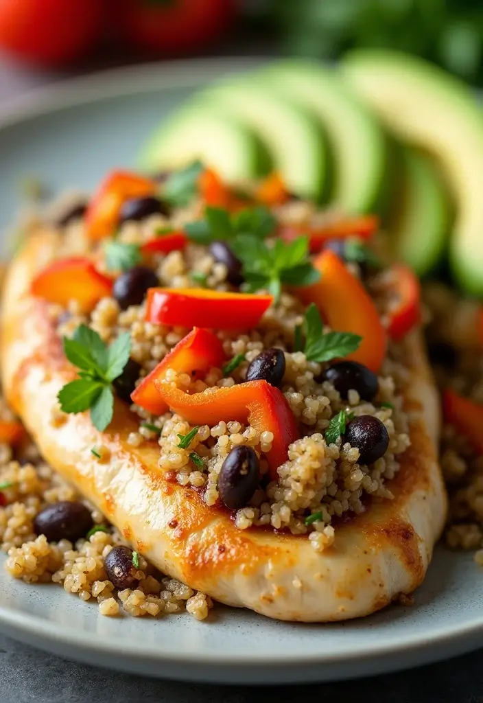 27 Healthy Stuffed Chicken Breast Recipes That Feel Fancy but Easy 12 27 Healthy Stuffed Chicken Breast Recipes That Feel Fancy but Easy - 11. Quinoa and Black Bean Stuffed Chicken