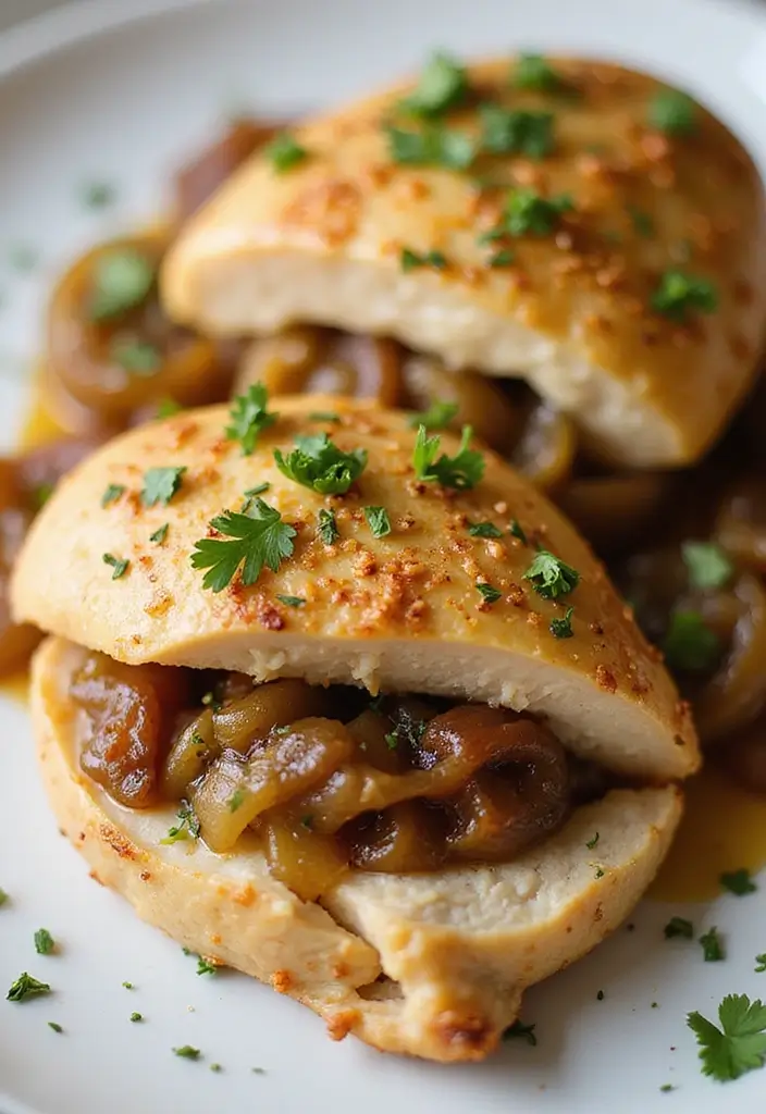 27 Healthy Stuffed Chicken Breast Recipes That Feel Fancy but Easy 15 27 Healthy Stuffed Chicken Breast Recipes That Feel Fancy but Easy - 14. Caramelized Onion and Gruyere Stuffed Chicken