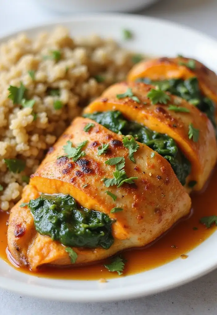27 Healthy Stuffed Chicken Breast Recipes That Feel Fancy but Easy 23 27 Healthy Stuffed Chicken Breast Recipes That Feel Fancy but Easy - 22. Sweet Potato and Spinach Stuffed Chicken