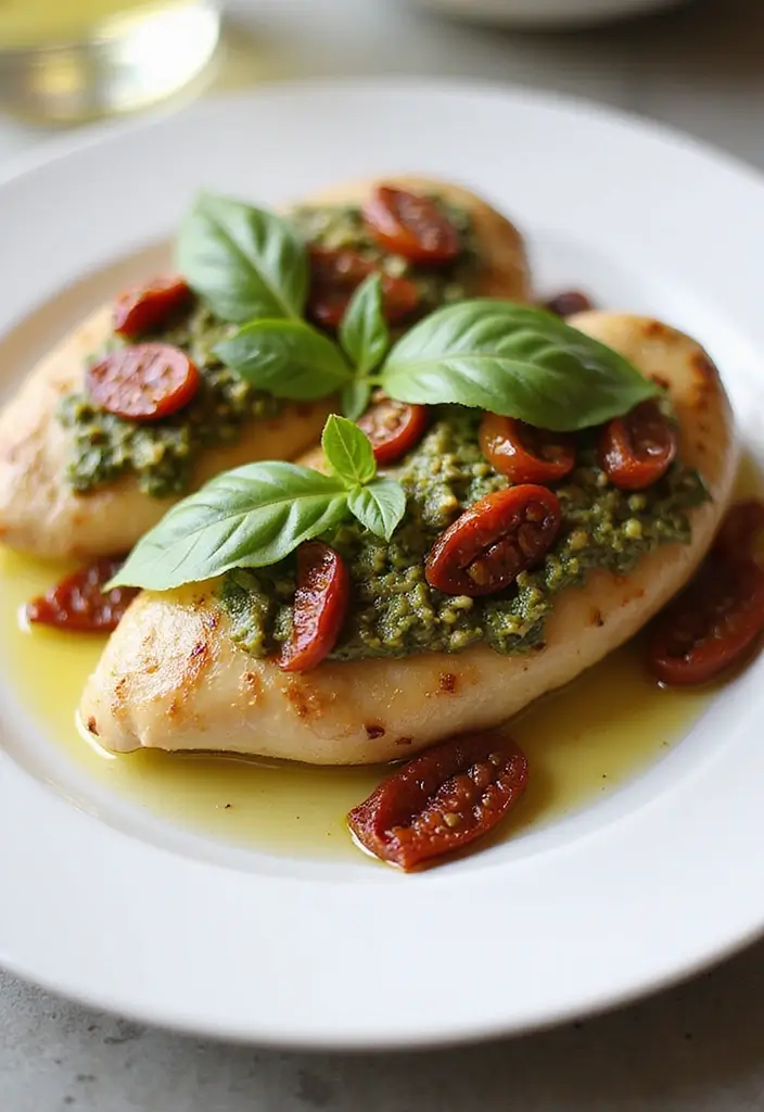 27 Healthy Stuffed Chicken Breast Recipes That Feel Fancy but Easy 5 27 Healthy Stuffed Chicken Breast Recipes That Feel Fancy but Easy - 4. Pesto and Sun-Dried Tomato Stuffed Chicken