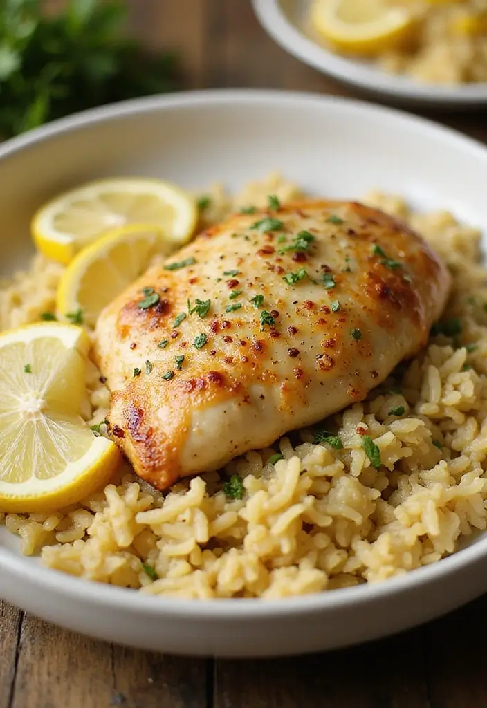 27 Rice-A-Roni Chicken and Rice Recipes That Are Nostalgic & Easy 14 27 Rice-A-Roni Chicken and Rice Recipes That Are Nostalgic & Easy - 13. Baked Lemon Pepper Chicken with Rice