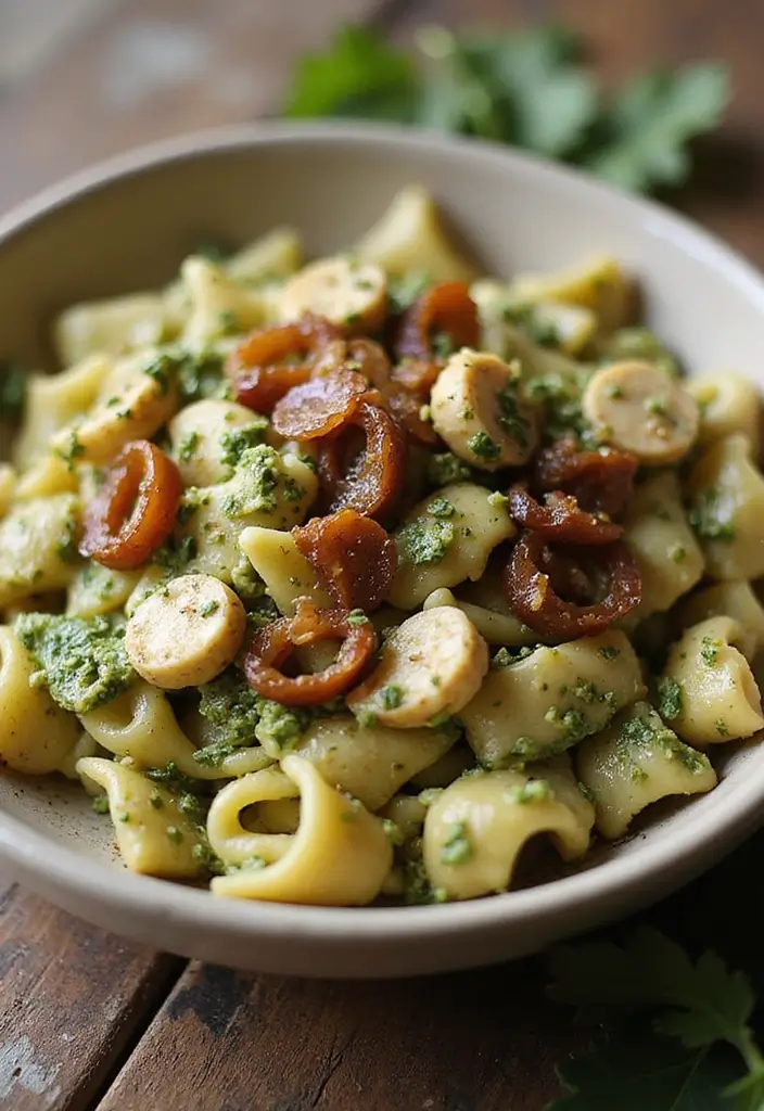 28 Chicken Pesto Pasta Recipes That Taste Bright & Herby 26 28 Chicken Pesto Pasta Recipes That Taste Bright & Herby - 25. Chicken Pesto Pasta with Caramelized Onions