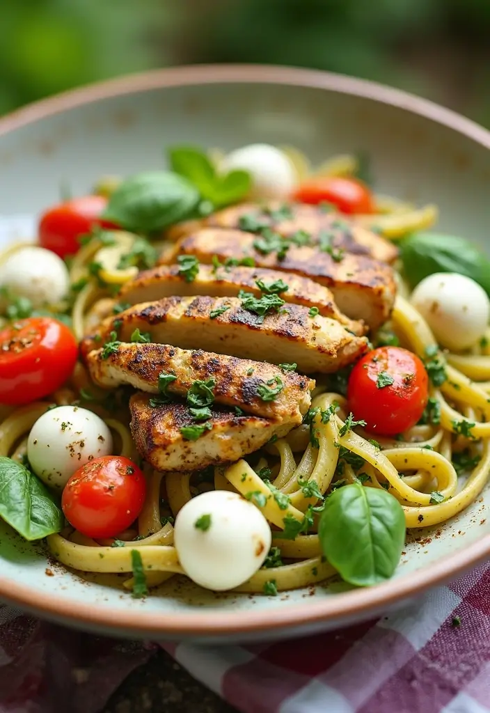 28 Chicken Pesto Pasta Recipes That Taste Bright & Herby 5 28 Chicken Pesto Pasta Recipes That Taste Bright & Herby - 4. Grilled Chicken Pesto Pasta Salad