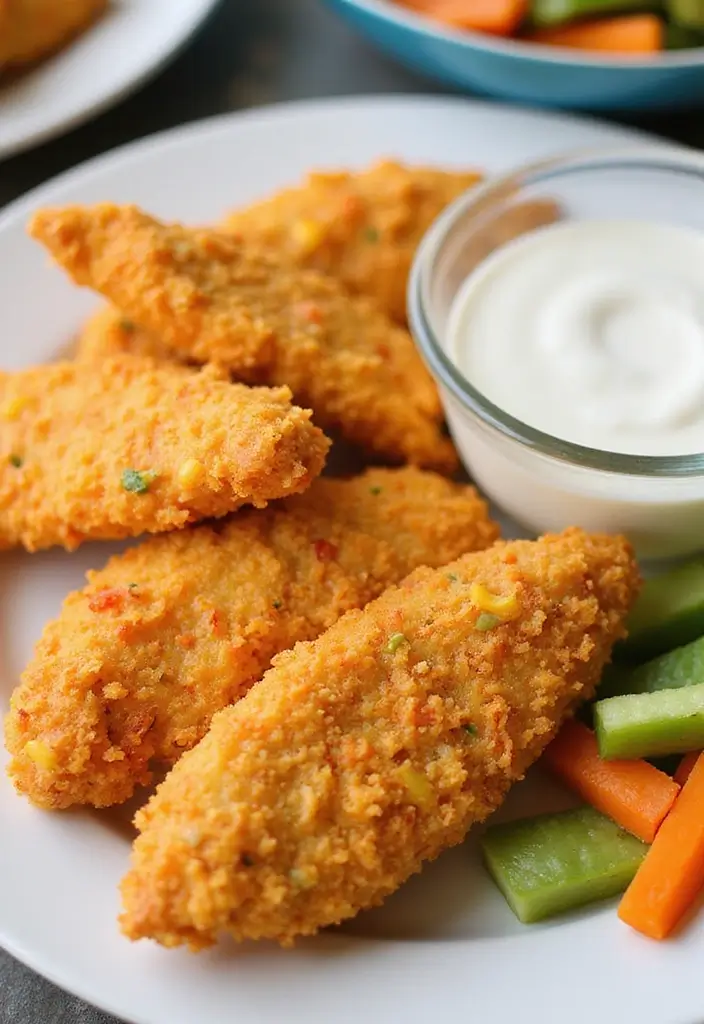 28 Corn Flake Chicken Tenders That Are Crunchy & Family-Friendly 15 28 Corn Flake Chicken Tenders That Are Crunchy & Family-Friendly - 14. Ranch-Seasoned Corn Flake Chicken Tenders