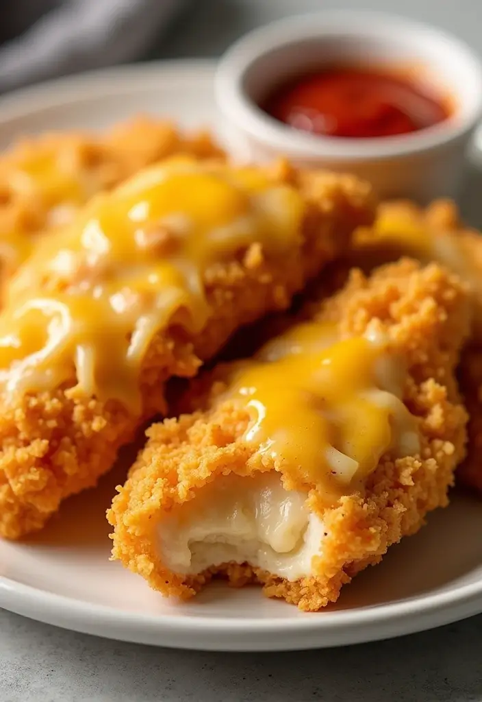 28 Corn Flake Chicken Tenders That Are Crunchy & Family-Friendly 18 28 Corn Flake Chicken Tenders That Are Crunchy & Family-Friendly - 17. Cheesy Corn Flake Chicken Tenders
