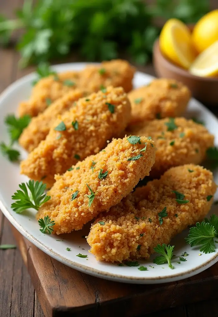 28 Corn Flake Chicken Tenders That Are Crunchy & Family-Friendly 6 28 Corn Flake Chicken Tenders That Are Crunchy & Family-Friendly - 5. Garlic and Herb Corn Flake Chicken Tenders