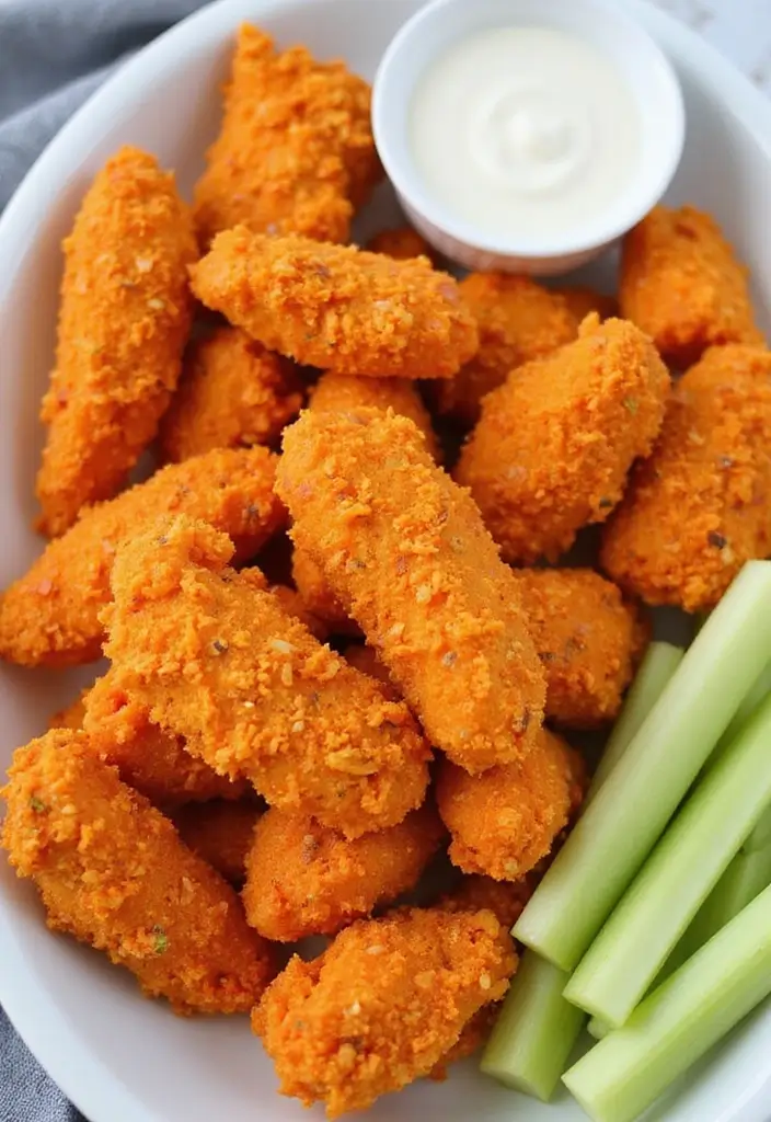 28 Corn Flake Chicken Tenders That Are Crunchy & Family-Friendly 10 28 Corn Flake Chicken Tenders That Are Crunchy & Family-Friendly - 9. Buffalo Corn Flake Chicken Tenders