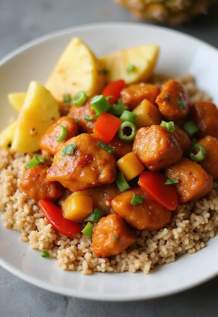 29 Chicken and Brown Rice Recipes for Clean Eating 19 29 Chicken and Brown Rice Recipes for Clean Eating - 18. Sweet and Sour Chicken with Brown Rice