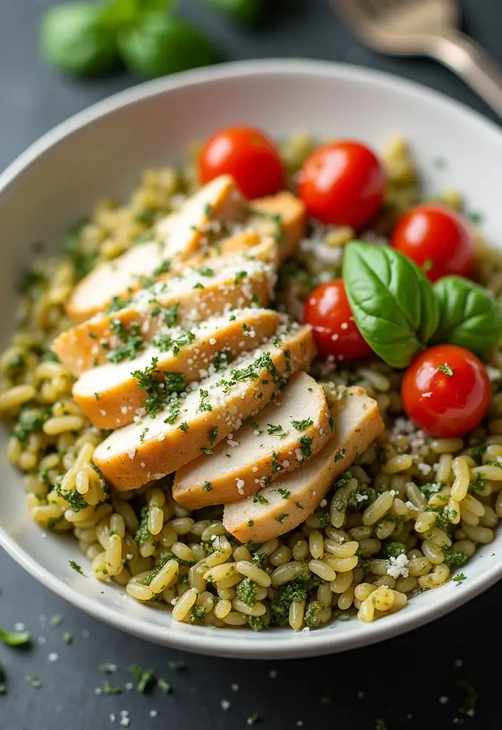 29 Chicken and Brown Rice Recipes for Clean Eating 29 29 Chicken and Brown Rice Recipes for Clean Eating - 28. Chicken and Brown Rice Pesto Bowl