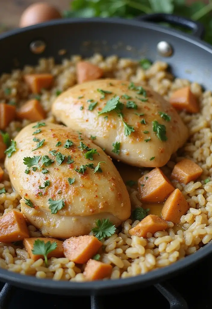 29 Chicken and Brown Rice Recipes for Clean Eating 10 29 Chicken and Brown Rice Recipes for Clean Eating - 9. One-Pan Chicken and Brown Rice