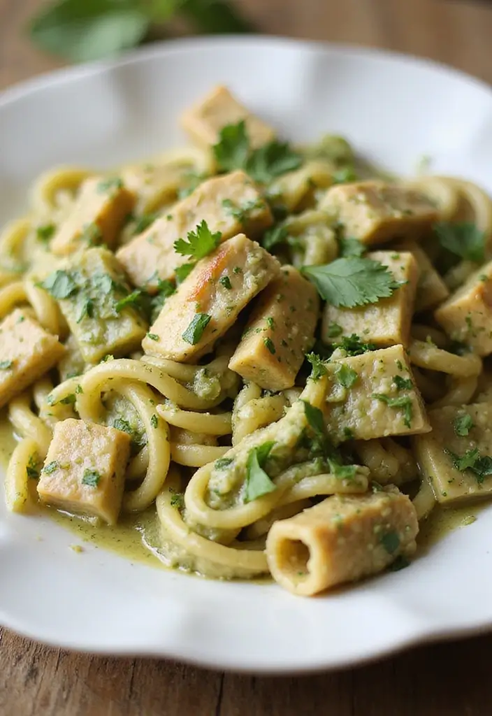 30 Creamy Pesto Chicken Pasta Recipes That Feel Fresh & Filling 16 30 Creamy Pesto Chicken Pasta Recipes That Feel Fresh & Filling - 15. Whole Wheat Creamy Pesto Chicken Pasta