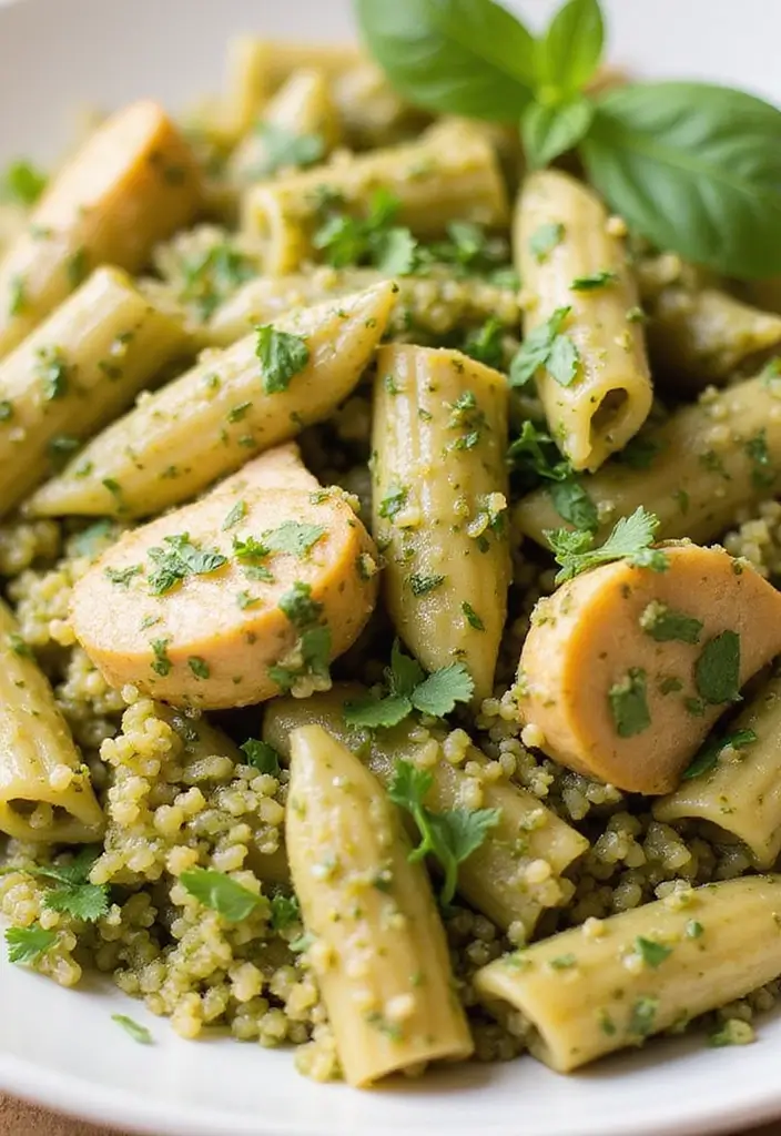 30 Creamy Pesto Chicken Pasta Recipes That Feel Fresh & Filling 21 30 Creamy Pesto Chicken Pasta Recipes That Feel Fresh & Filling - 20. Creamy Pesto Chicken Pasta with Quinoa