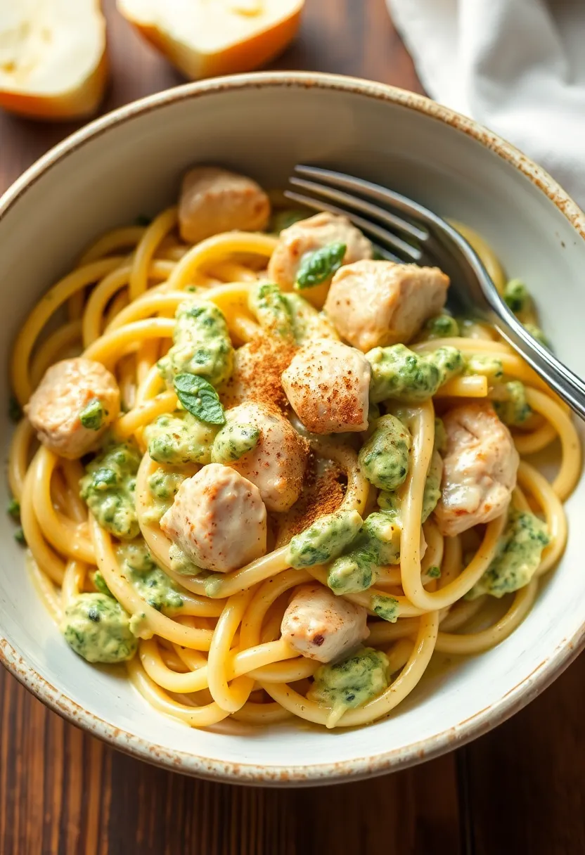 30 Creamy Pesto Chicken Pasta Recipes That Feel Fresh & Filling 30 30 Creamy Pesto Chicken Pasta Recipes That Feel Fresh & Filling - 29. Creamy Pesto Chicken Pasta with Nutmeg